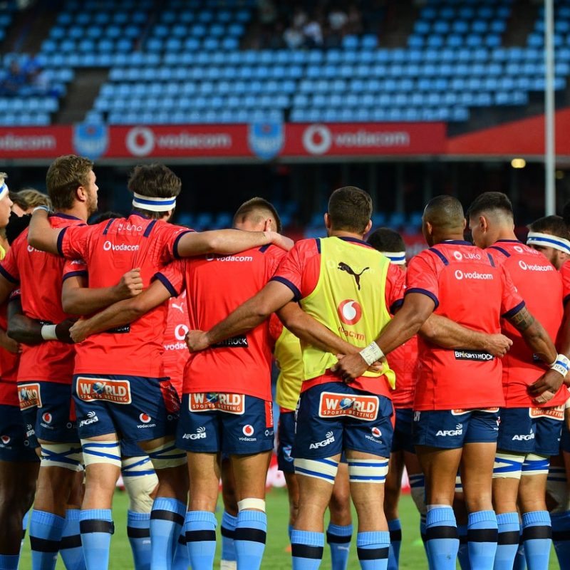 Vodacom Bulls players in a huddle
