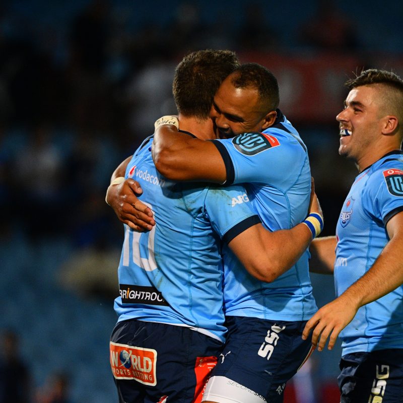 Vodacom Bulls players hug
