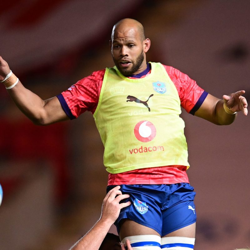 Vodacom Bulls' Nizaam Carr during a warm up routine