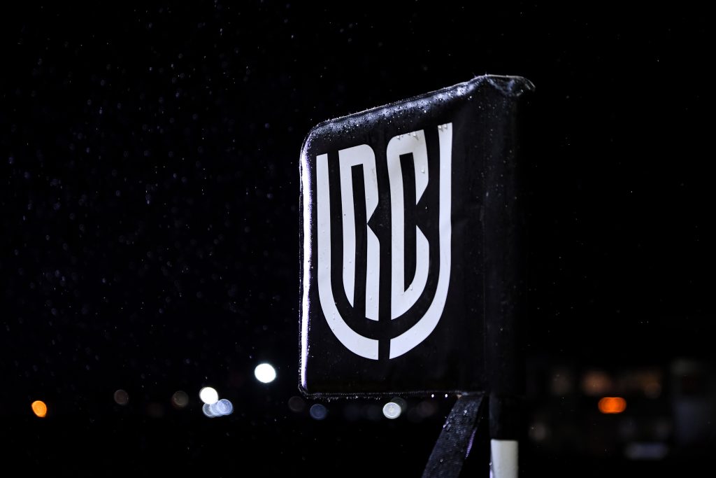 Vodacom United Rugby Championship flag post at Rodney Parade, Newport (c) URC