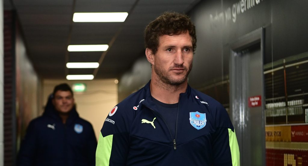 Johan Goosen enters Parc y Scarlets stadium during the 2022/23 season of the VodacomUnited Rugby Championship (c) URC/INPHO
