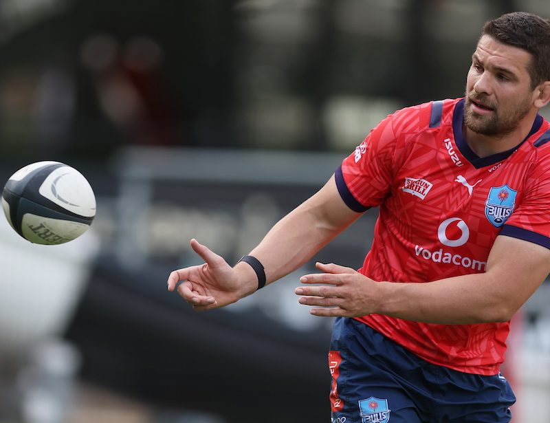 Charlie Ewels warming up during round 6 of the 2023 Currie Cup (c) Vodacom Bulls/Steve Haag Sports
