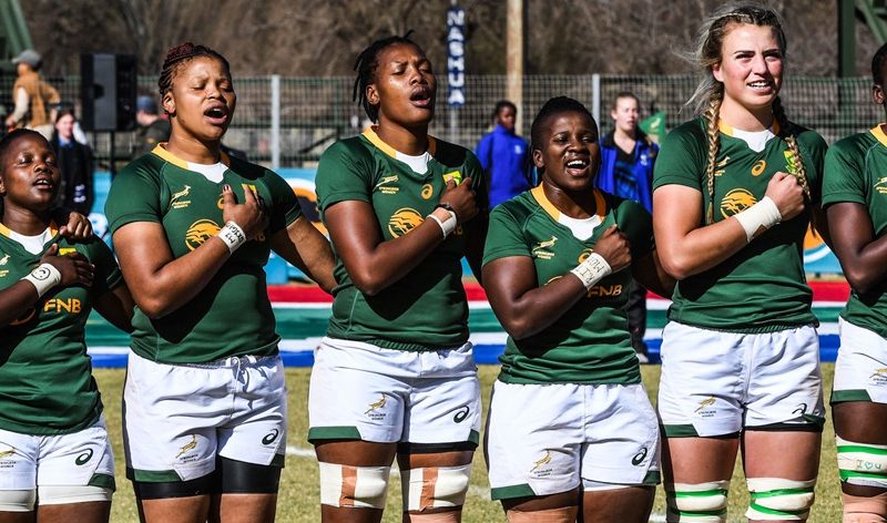 Springbok Women sing the South African national anthem (c) SA Rugby