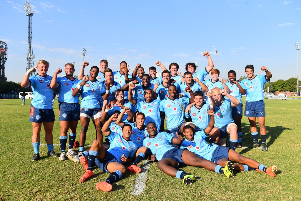 Vodacom Bulls under-19 celebrate their win over the Cell C Sharks at Loftus Versfeld Stadium (c) Vodacom Bulls/Johan Rynners