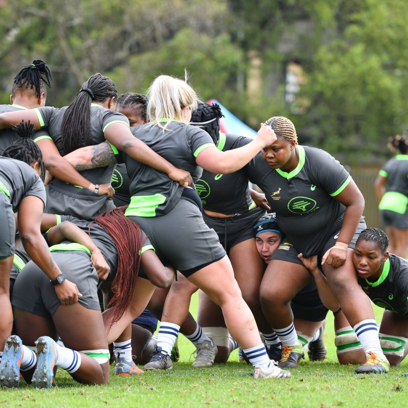 Springbok Women at scrum time during a training session at the HPC (c) Vodacom Bulls/Johan Rynners