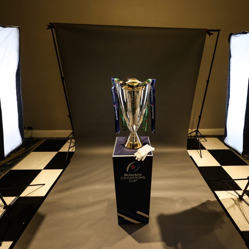 A view of the 2022/2023 Heineken Champions Cup trophy during the launch in London, England (c) EPCR/INPHO/Billy Stickland