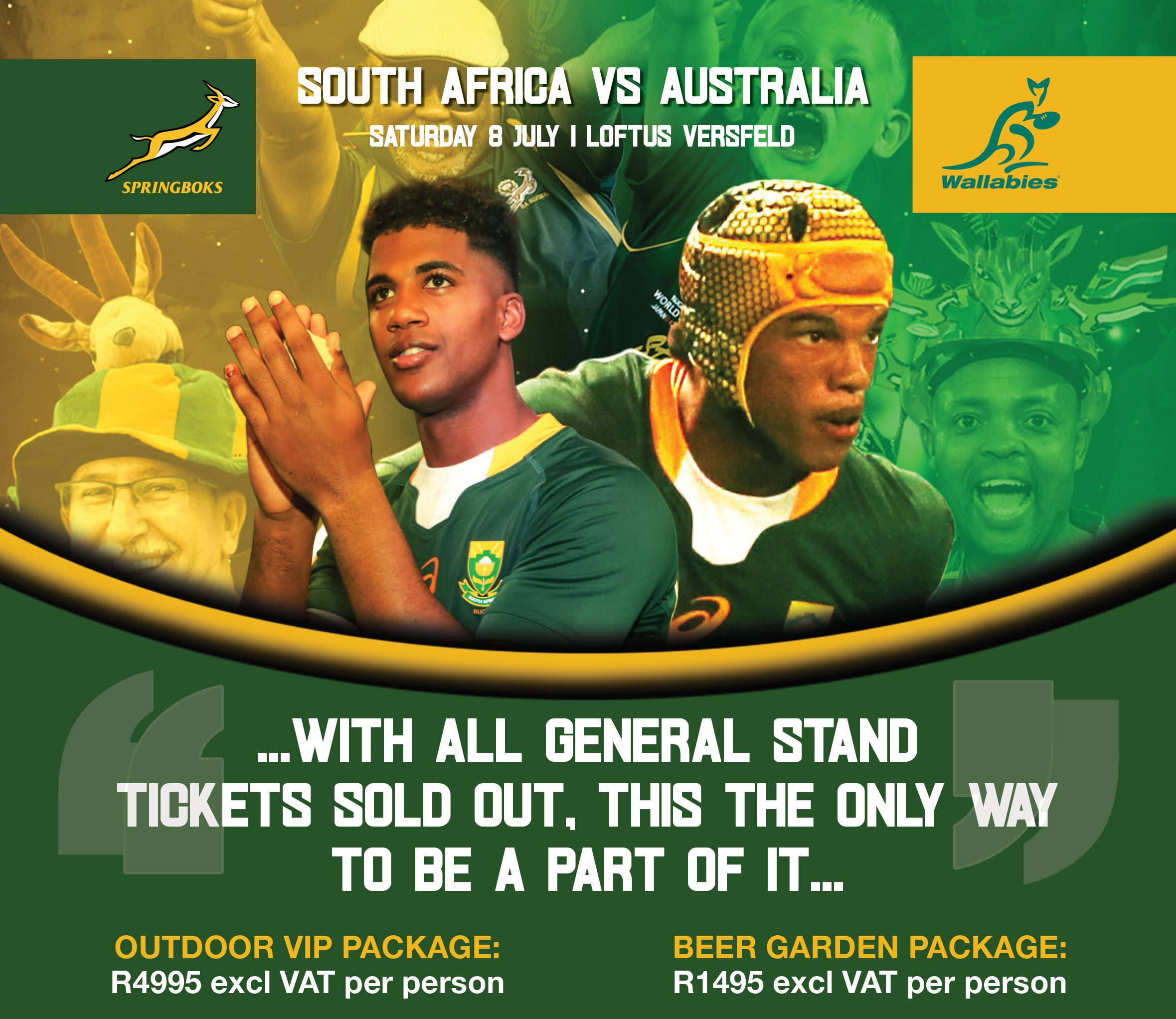 SPRINGBOKS v AUSTRALIA, THE ONLY WAY TO BE PART OF IT